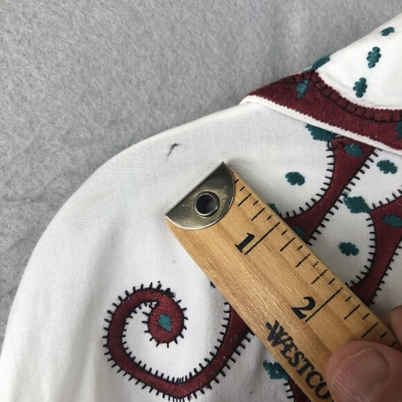 Roja Shirt Womens Large White Western Embroidered Snap Front Long Sleeve Cowgirl - Picture 4 of 16